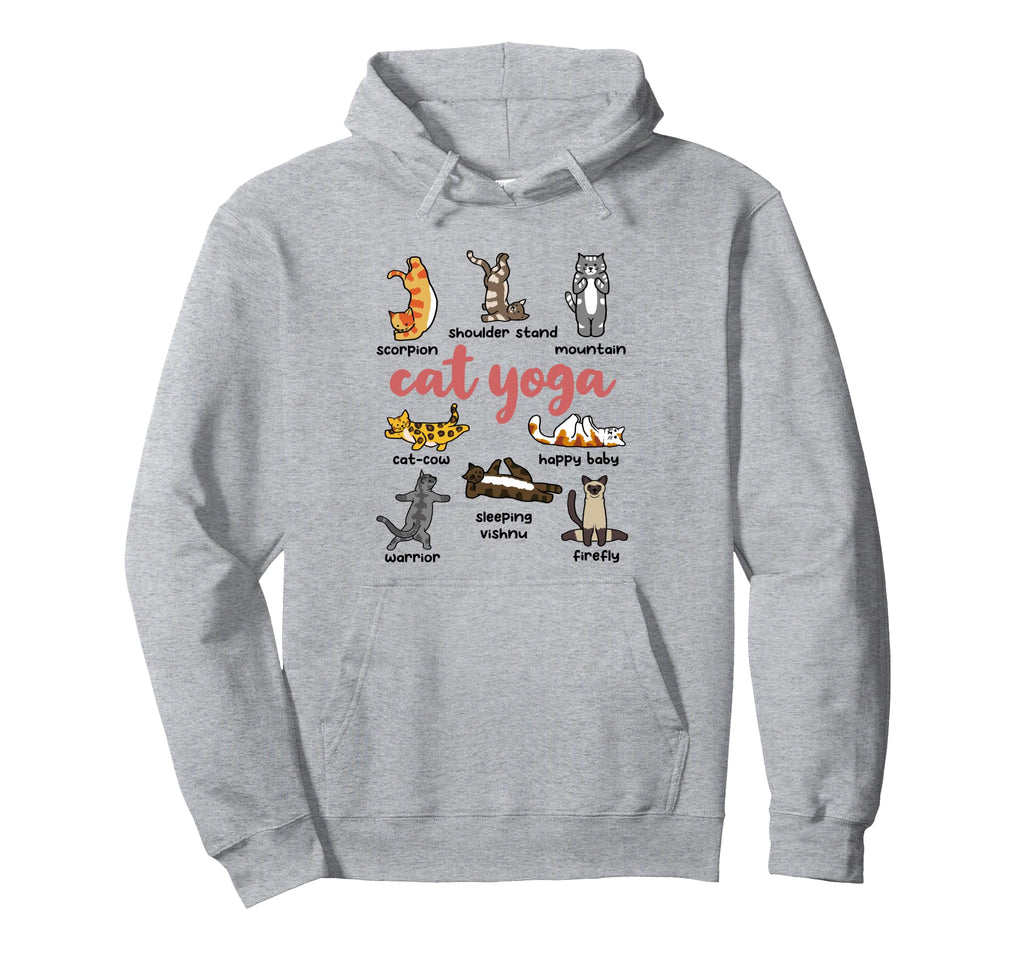 Cat Yoga Kitten Namaste Mantra Hoodie - Graphic Print Men Women - T-Shirt, Sweatshirt, Hoodie