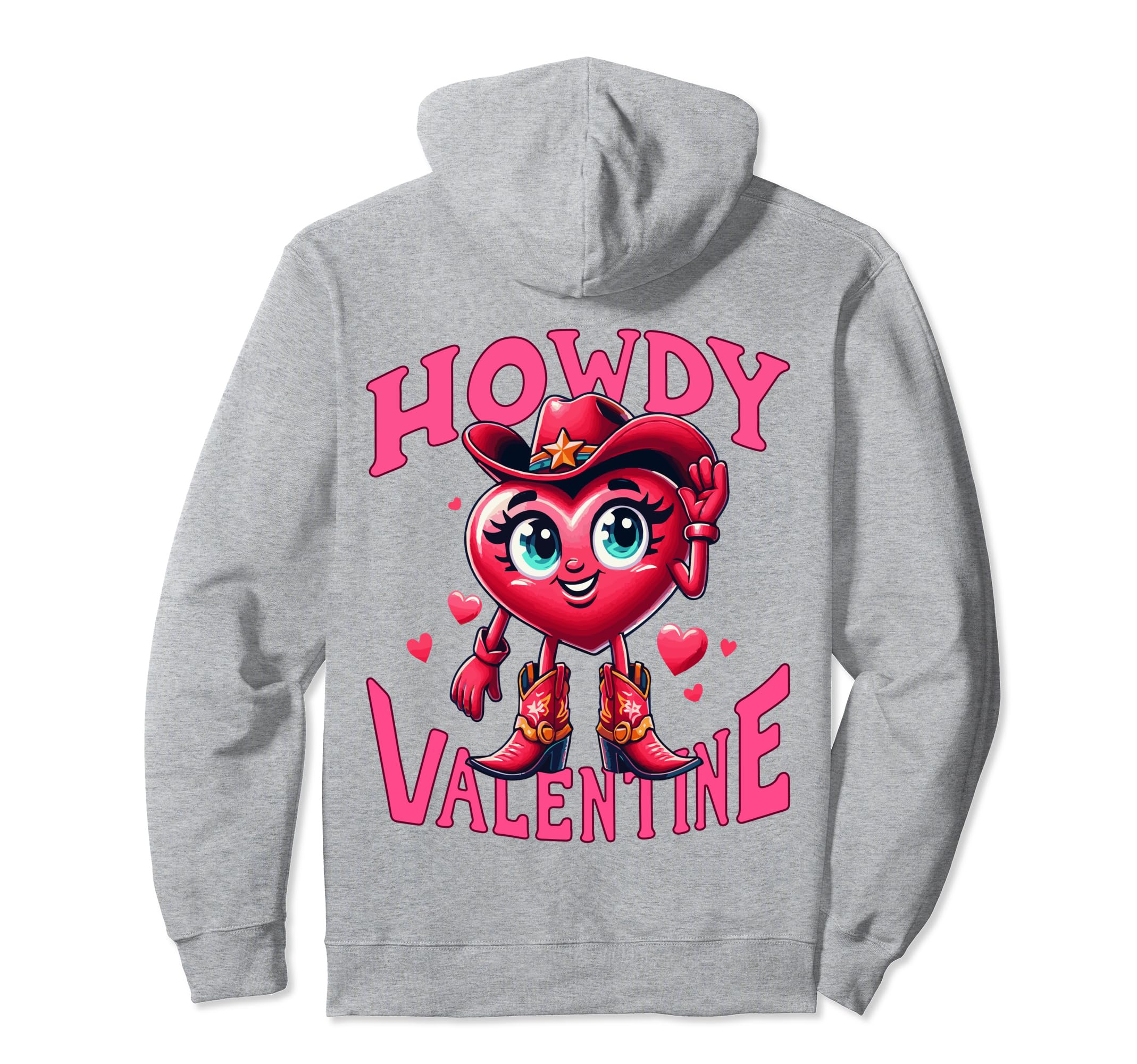 Howdy Valentine Cowgirl Western Valentines Hoodie - Unique Graphic Unisex - T-Shirt, Sweatshirt, Hoodie