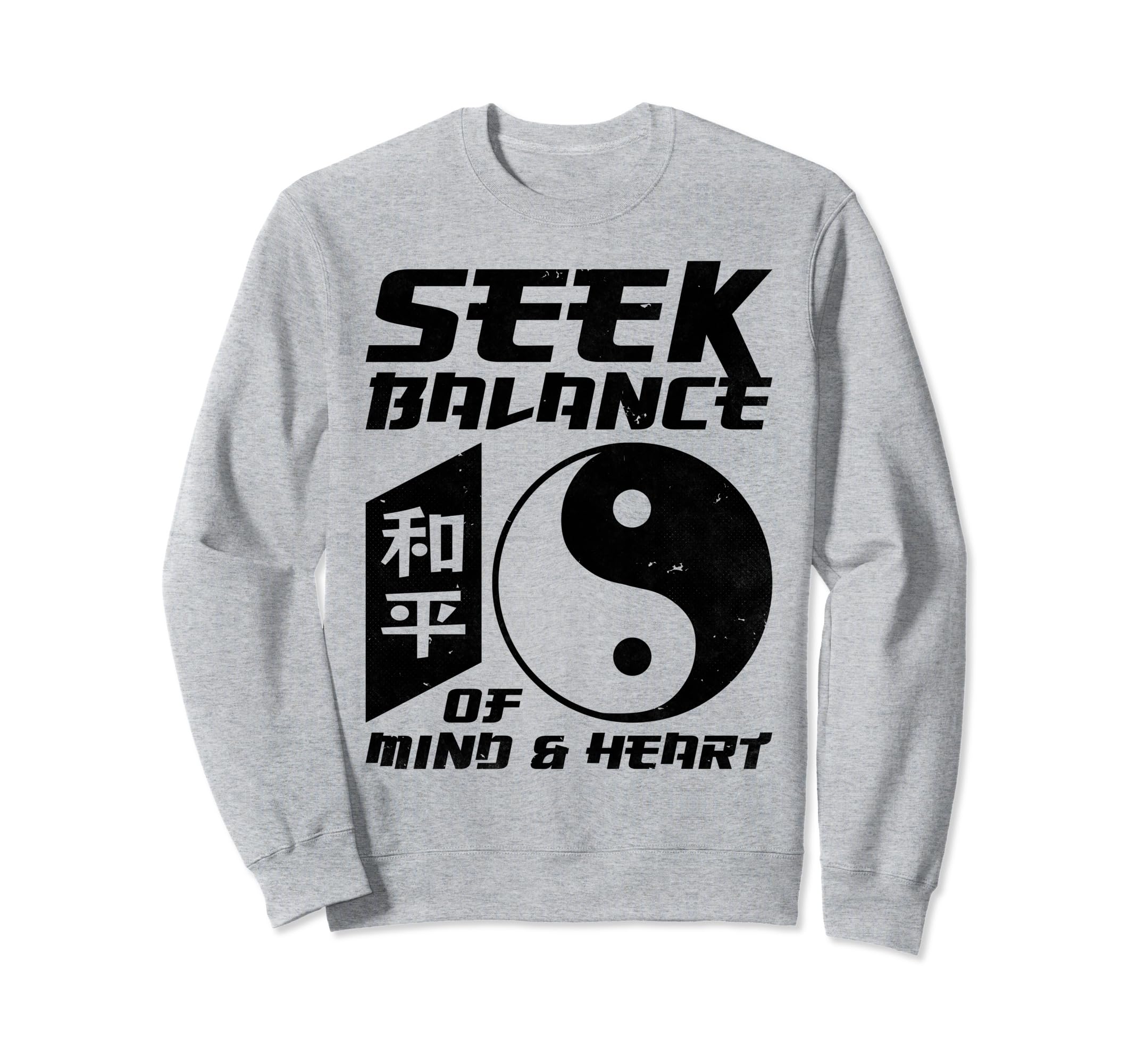 Yin Yang Seek Balance Mind Heart Sweatshirt - Minimalist Print for Adults - T-Shirt, Sweatshirt, Hoodie