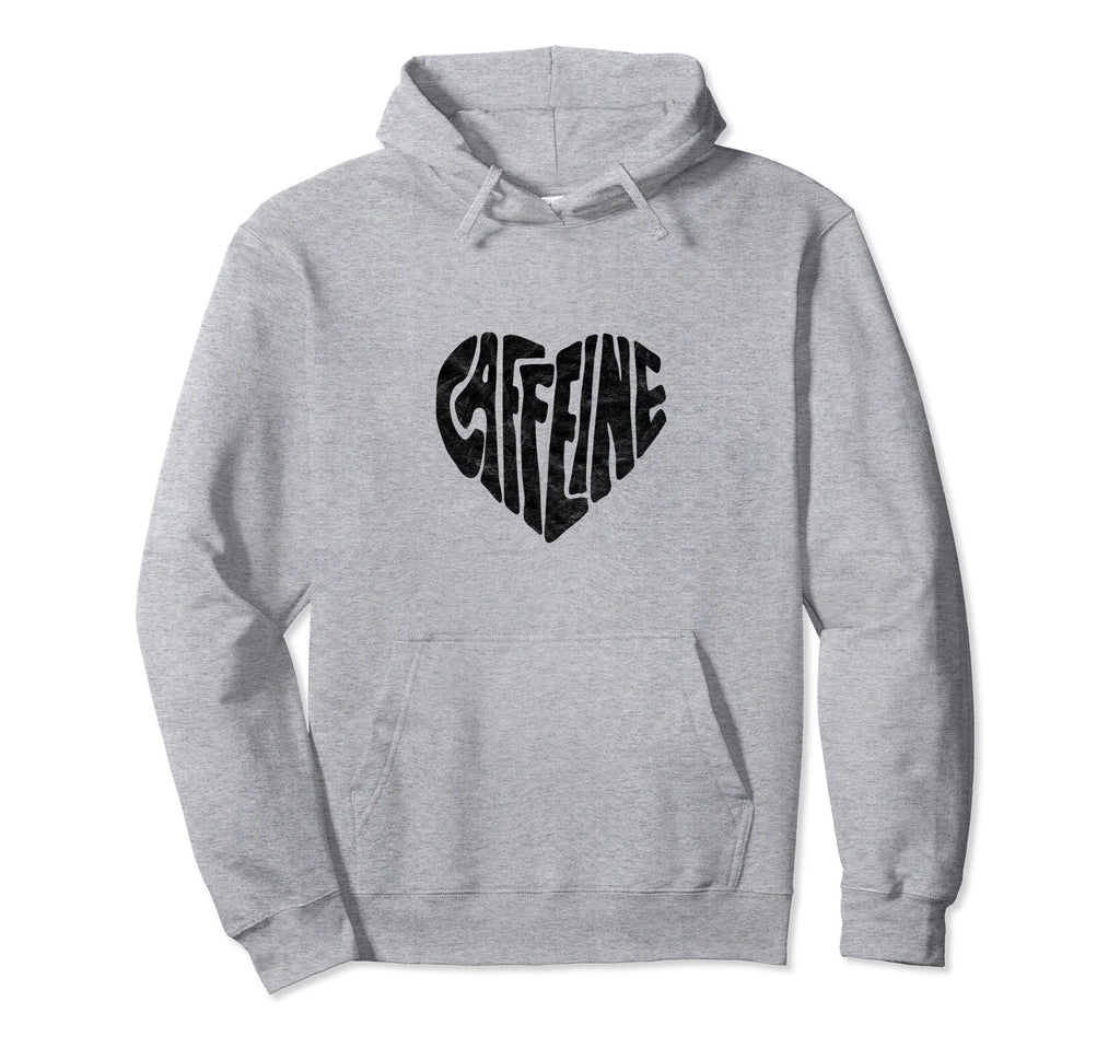 Caffeine Love Heart Typography Coffee Tea Hoodie - Graphic Print Unisex - T-Shirt, Sweatshirt, Hoodie