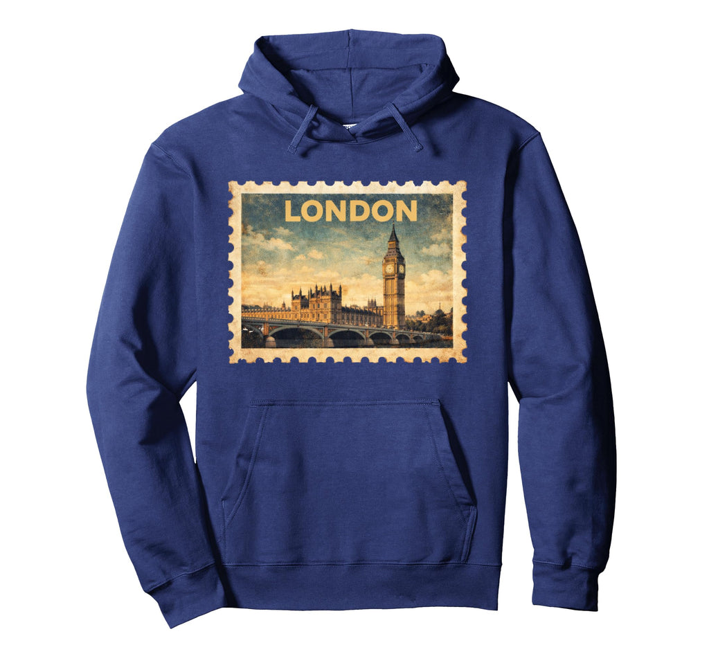 London Travel Stamp Art Hoodie - Custom Art Print Unisex - T-Shirt, Sweatshirt, Hoodie