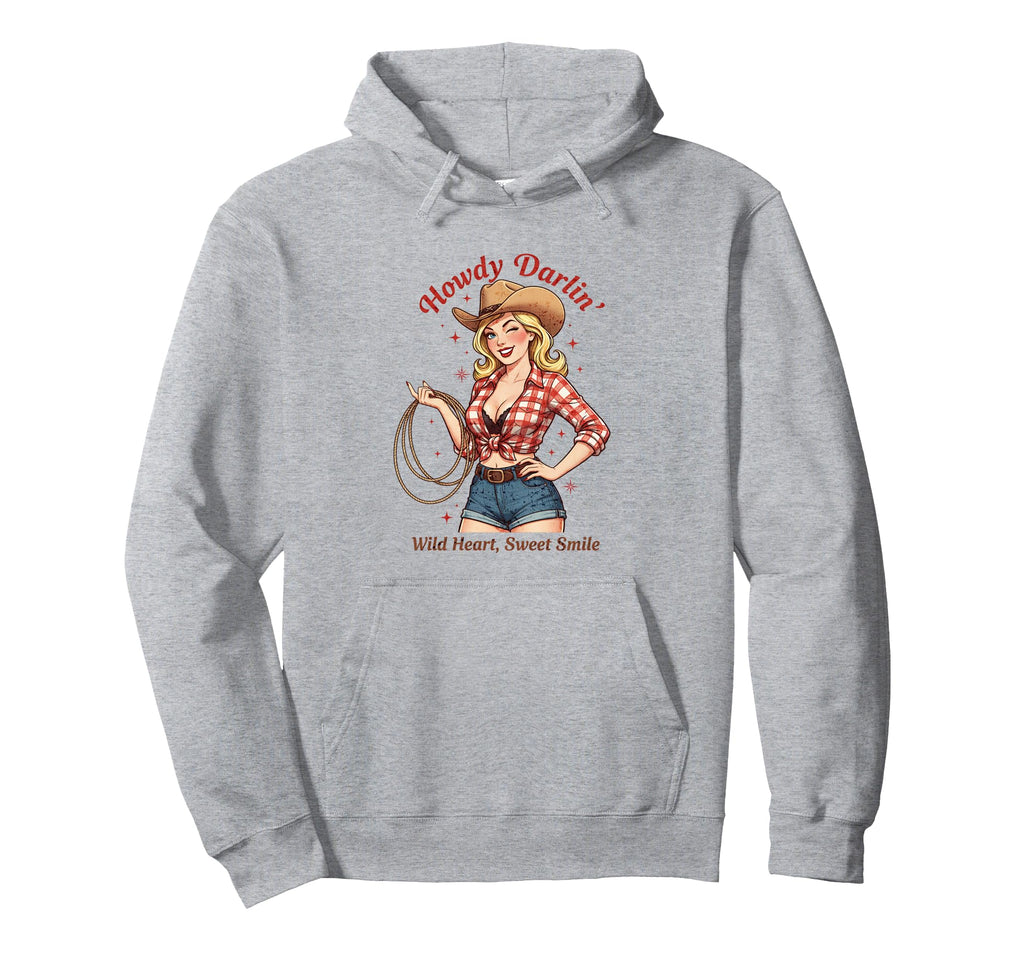 Howdy Darlin Cowgirl Mothers Day Hoodie - Minimalist Print Men Women - T-Shirt, Sweatshirt, Hoodie