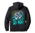 Backprint Japanese Vaporwave Flowers Hoodie - Novelty Apparel for Adults - T-Shirt, Sweatshirt, Hoodie