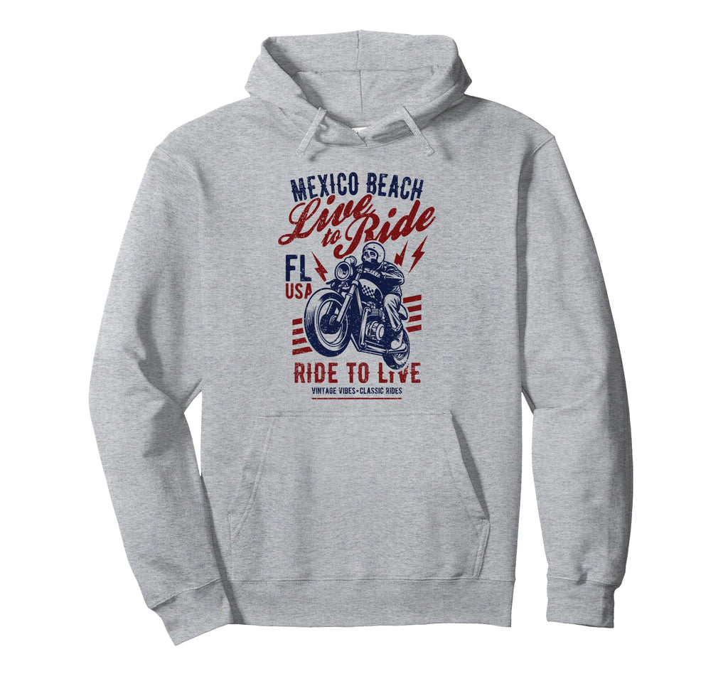 Mexico Beach Florida Motorcycle Skull Hoodie - Minimalist Print Unisex - T-Shirt, Sweatshirt, Hoodie