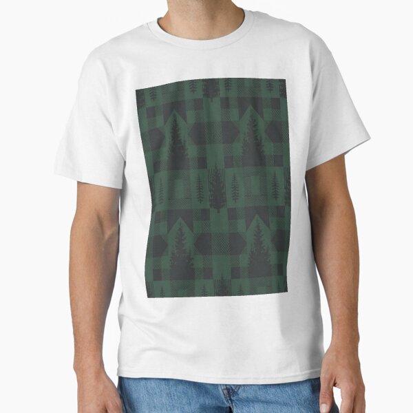 Rustic Buffalo Plaid Forest Pattern Green Woodland - Adult & Kids T-Shirts, Sweatshirts & Hoodies apparel design preview 1