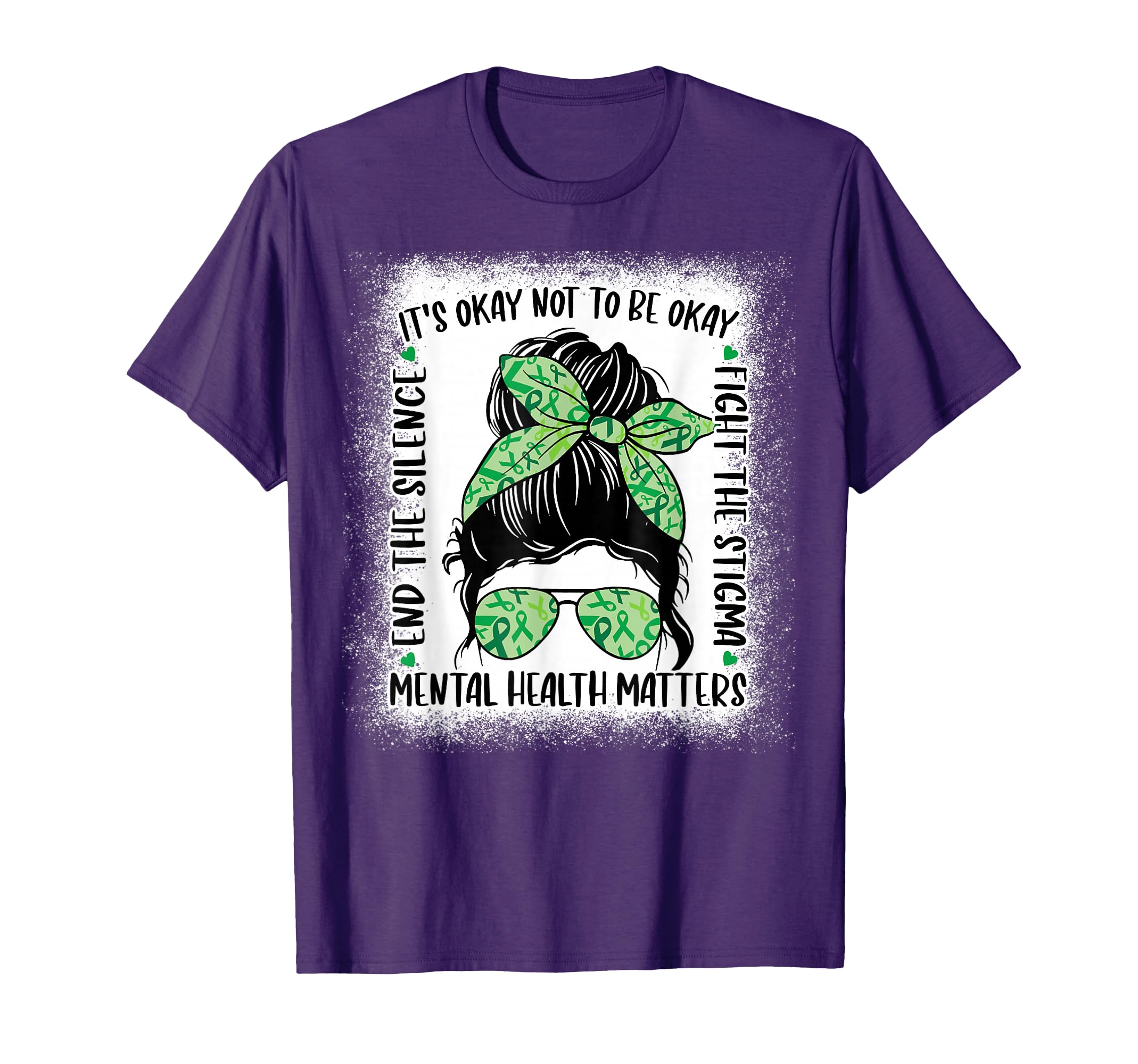Mental Health Matters Messy Bun Mental T-Shirt - Streetwear Style Unisex - T-Shirt, Sweatshirt, Hoodie