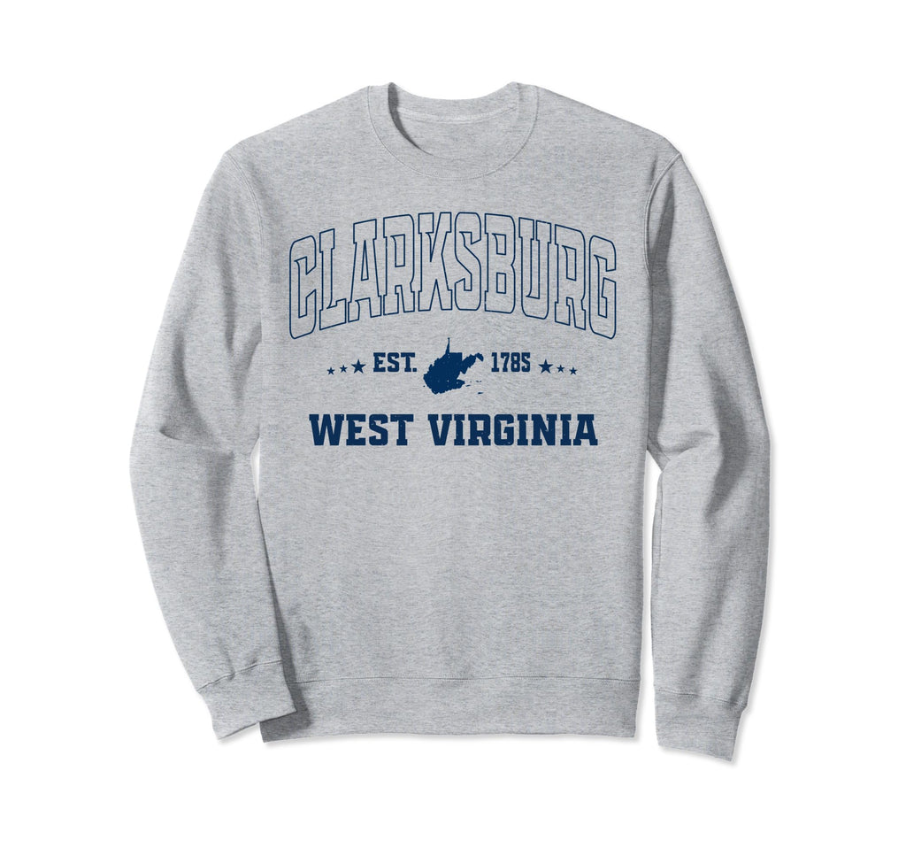 Clarksburg West Virginia Wv Navy Sweatshirt - Aesthetic Graphic Men Women - T-Shirt, Sweatshirt, Hoodie