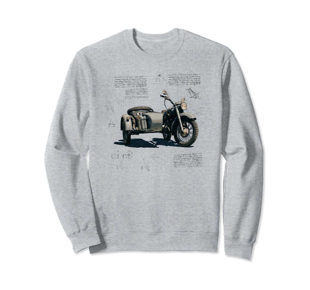 Motorcycle Sidecar Bike Blueprint Sweatshirt - Streetwear Style for Adults - T-Shirt, Sweatshirt, Hoodie