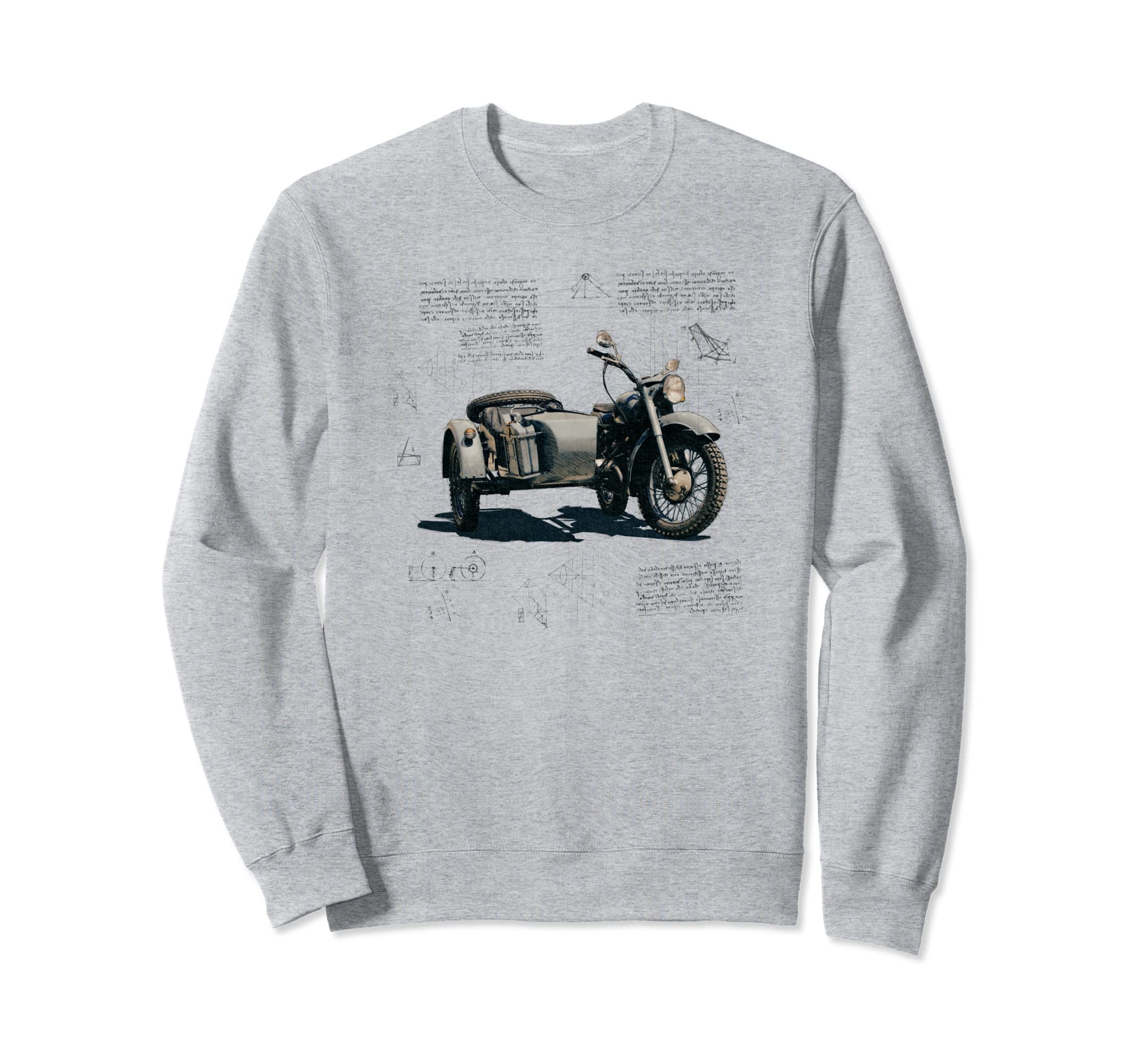 Motorcycle Sidecar Bike Blueprint Sweatshirt - Streetwear Style for Adults - T-Shirt, Sweatshirt, Hoodie