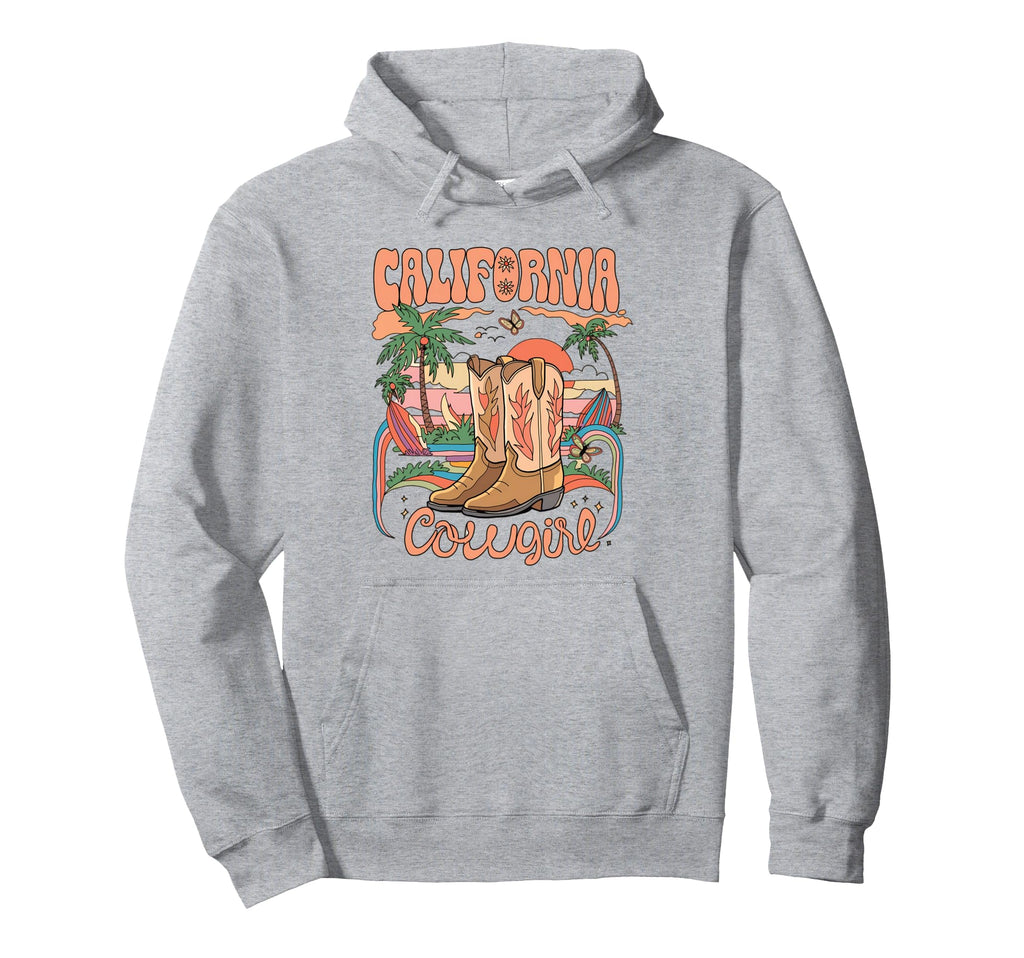 California Cowgirl Western Boots Surf Hoodie - Streetwear Style Unisex - T-Shirt, Sweatshirt, Hoodie