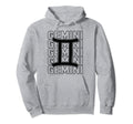 Gemini Zodiac Sign Typography Astrology Hoodie - Trendy Graphic Men Women - T-Shirt, Sweatshirt, Hoodie