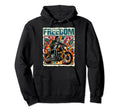 Skull Biker Motorcycle Freedom Outfit Hoodie - Graphic Print for Adults - T-Shirt, Sweatshirt, Hoodie