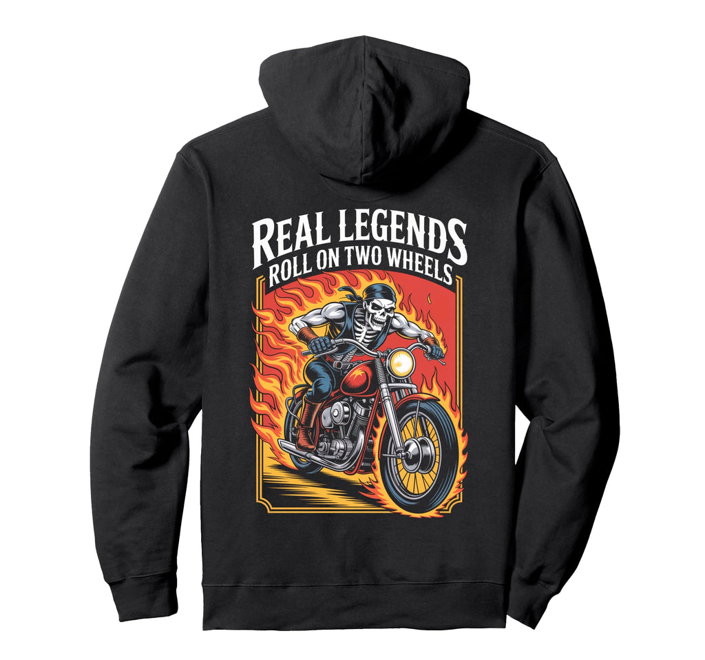 Motorcycle Riding Biker Legend Hoodie - Fun Novelty Design Men Women - T-Shirt, Sweatshirt, Hoodie