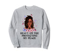 Heavy Protecting My Peace Afro Sweatshirt - Casual Everyday Wear Men Women - T-Shirt, Sweatshirt, Hoodie
