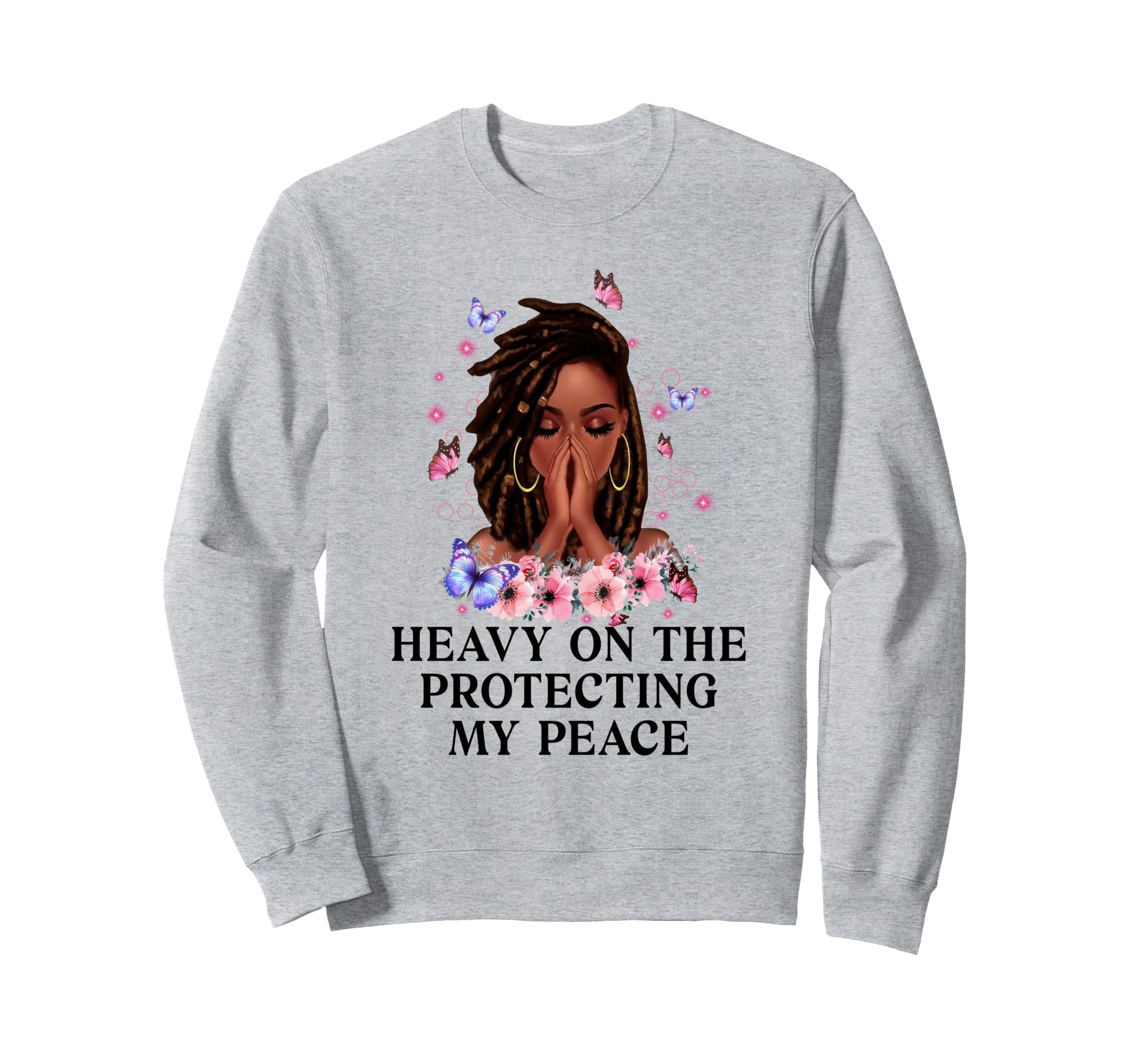 Heavy Protecting My Peace Afro Sweatshirt - Casual Everyday Wear Men Women - T-Shirt, Sweatshirt, Hoodie