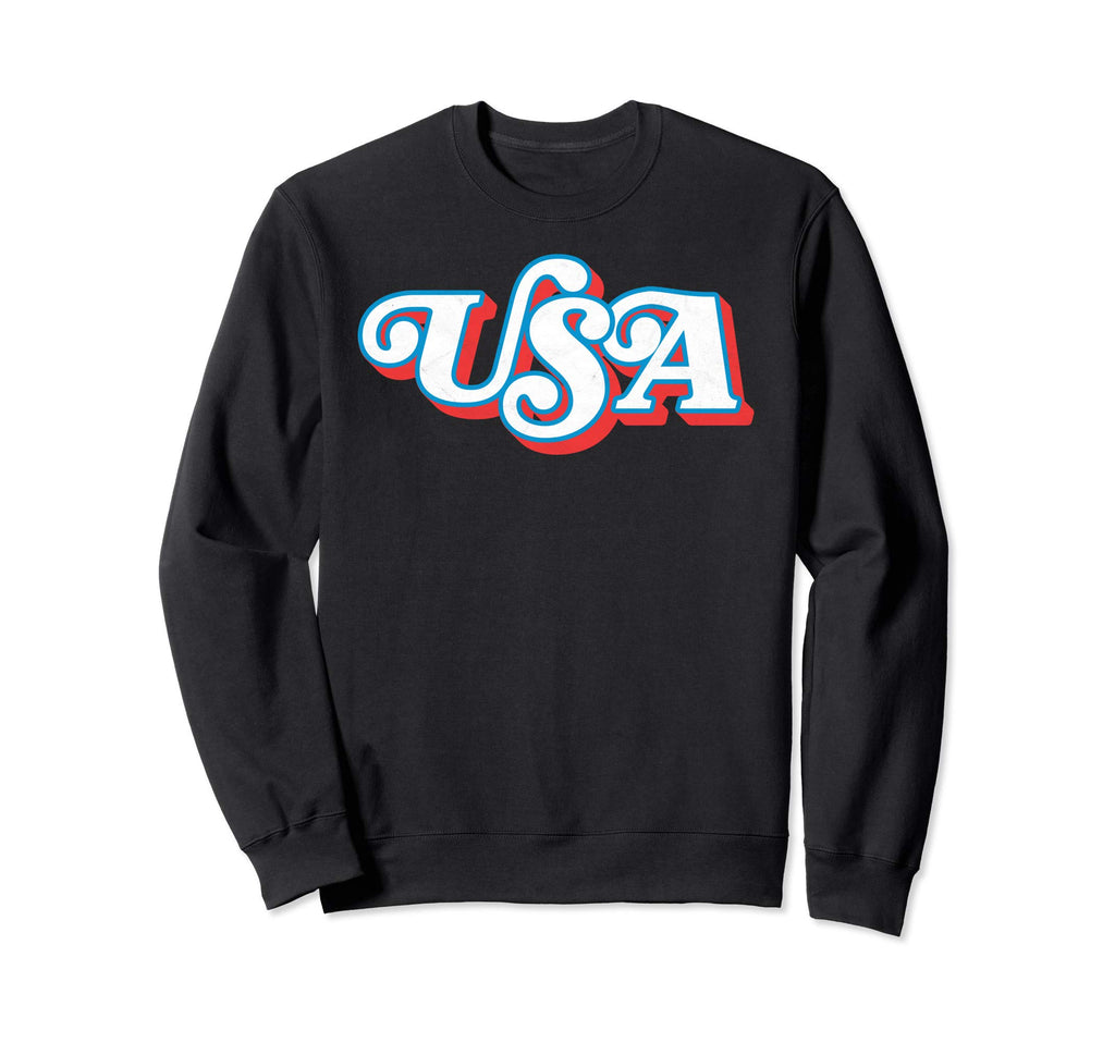 Usa Typography Patriotic 4Th July Sweatshirt - Unique Graphic Unisex - T-Shirt, Sweatshirt, Hoodie