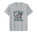Antisocial Gothic Butterfly Aesthetic Teens T-Shirt - Graphic Print Unisex - T-Shirt, Sweatshirt, Hoodie