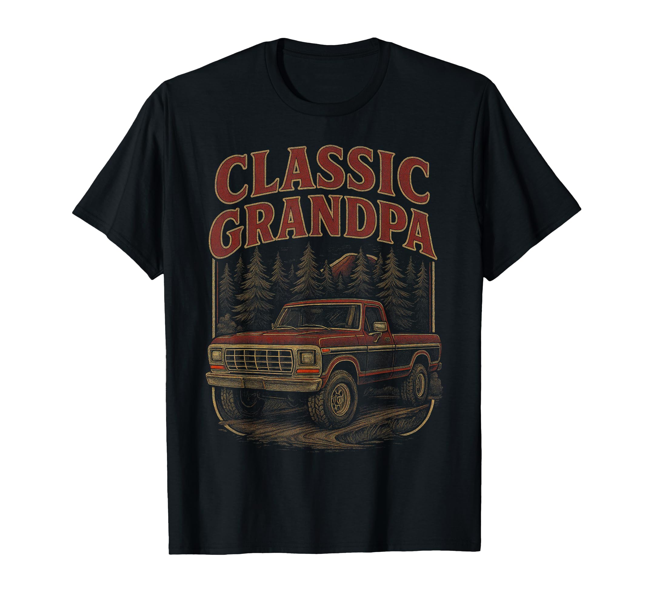 Funny Grandpa Truck Old Pickup Truck T-Shirt - Minimalist Print Men Women - T-Shirt, Sweatshirt, Hoodie