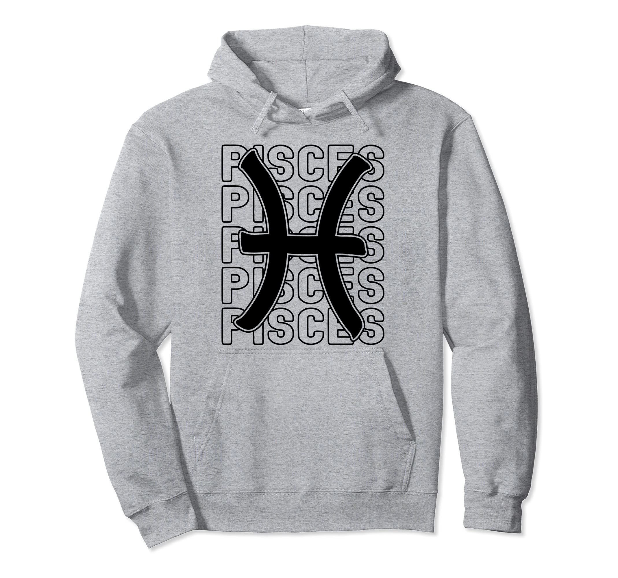 Pisces Zodiac Sign Typography Astrology Hoodie - Unique Graphic Unisex - T-Shirt, Sweatshirt, Hoodie