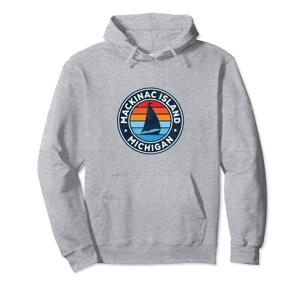 Mackinac Island Michigan Mi Sailboat Hoodie - Custom Art Print Men Women - T-Shirt, Sweatshirt, Hoodie