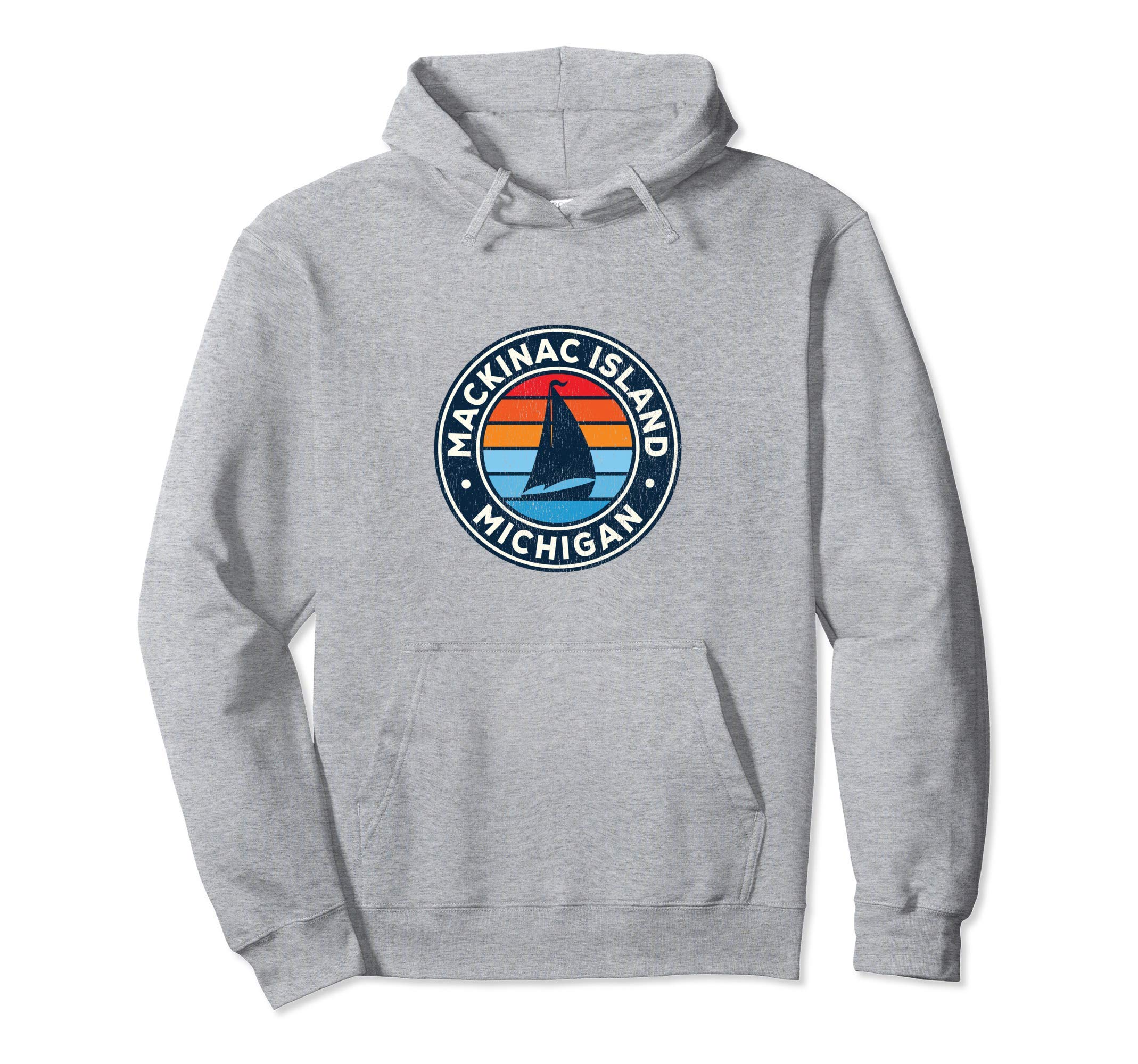 Mackinac Island Michigan Mi Sailboat Hoodie - Custom Art Print Men Women - T-Shirt, Sweatshirt, Hoodie