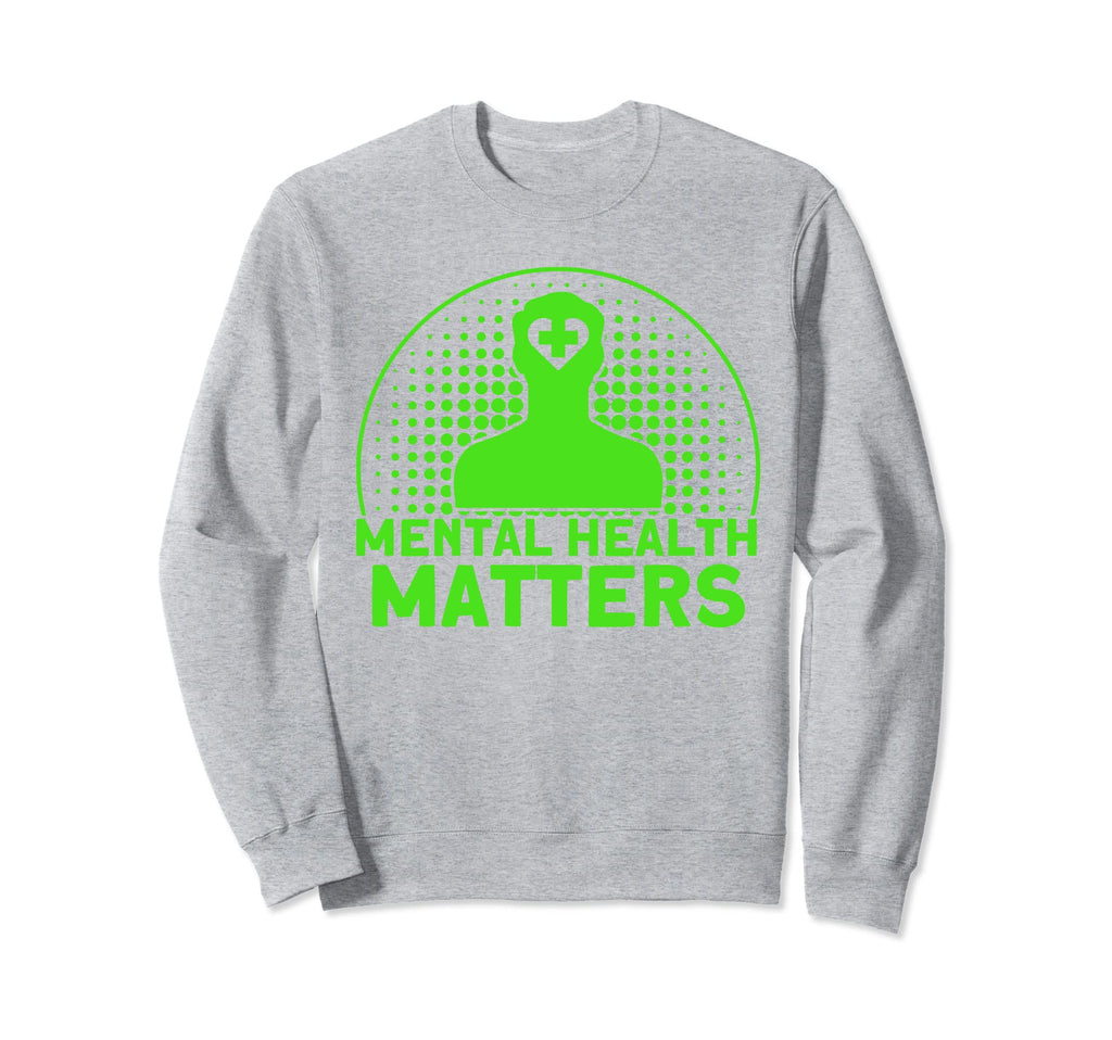 Mental Health Green Ribbon Mental Sweatshirt - Aesthetic Graphic Men Women - T-Shirt, Sweatshirt, Hoodie