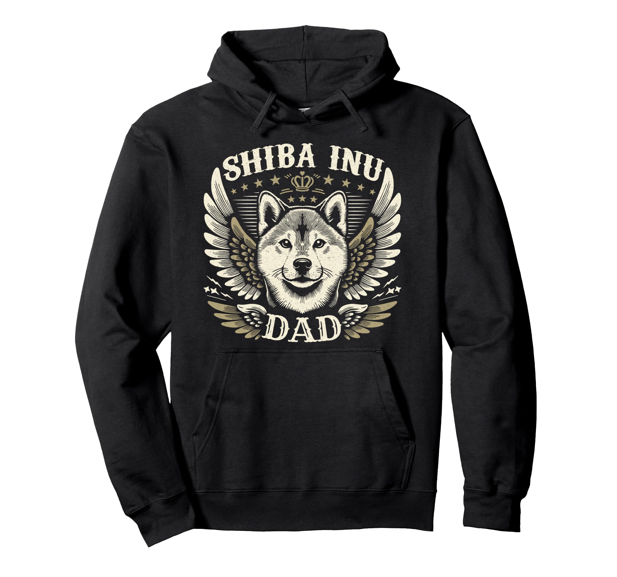 Shiba Inu Dad Biker Wings Motorcycle Hoodie - Streetwear Style Unisex - T-Shirt, Sweatshirt, Hoodie
