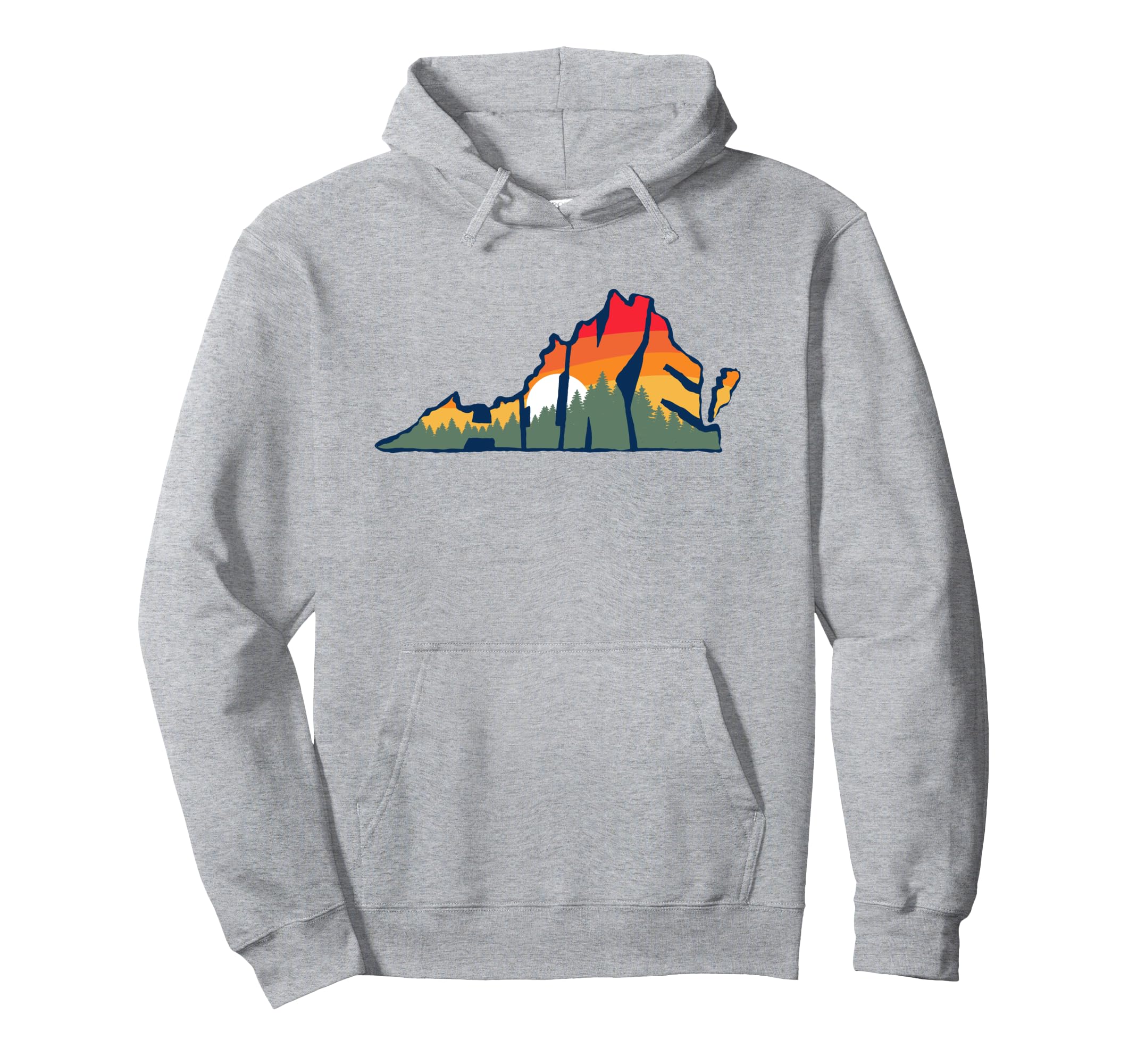Hike Virginia Outdoor Hiking Typography Hoodie - Novelty Apparel Unisex - T-Shirt, Sweatshirt, Hoodie