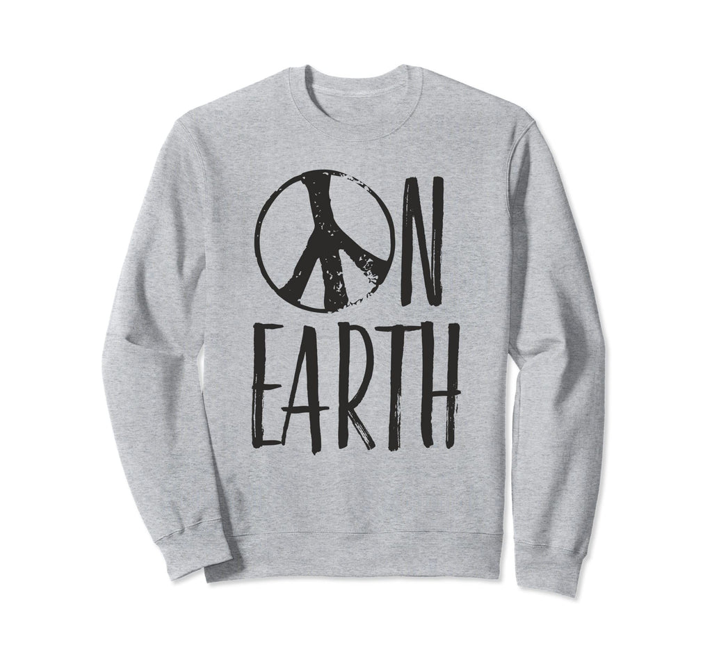 Flower Power Typography Peace Earth Sweatshirt - Unique Graphic Men Women - T-Shirt, Sweatshirt, Hoodie