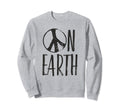 Flower Power Typography Peace Earth Sweatshirt - Unique Graphic Men Women - T-Shirt, Sweatshirt, Hoodie