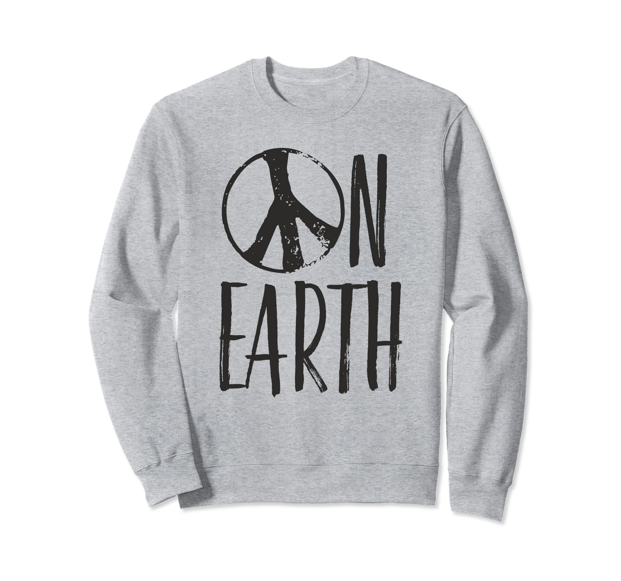 Flower Power Typography Peace Earth Sweatshirt - Unique Graphic Men Women - T-Shirt, Sweatshirt, Hoodie