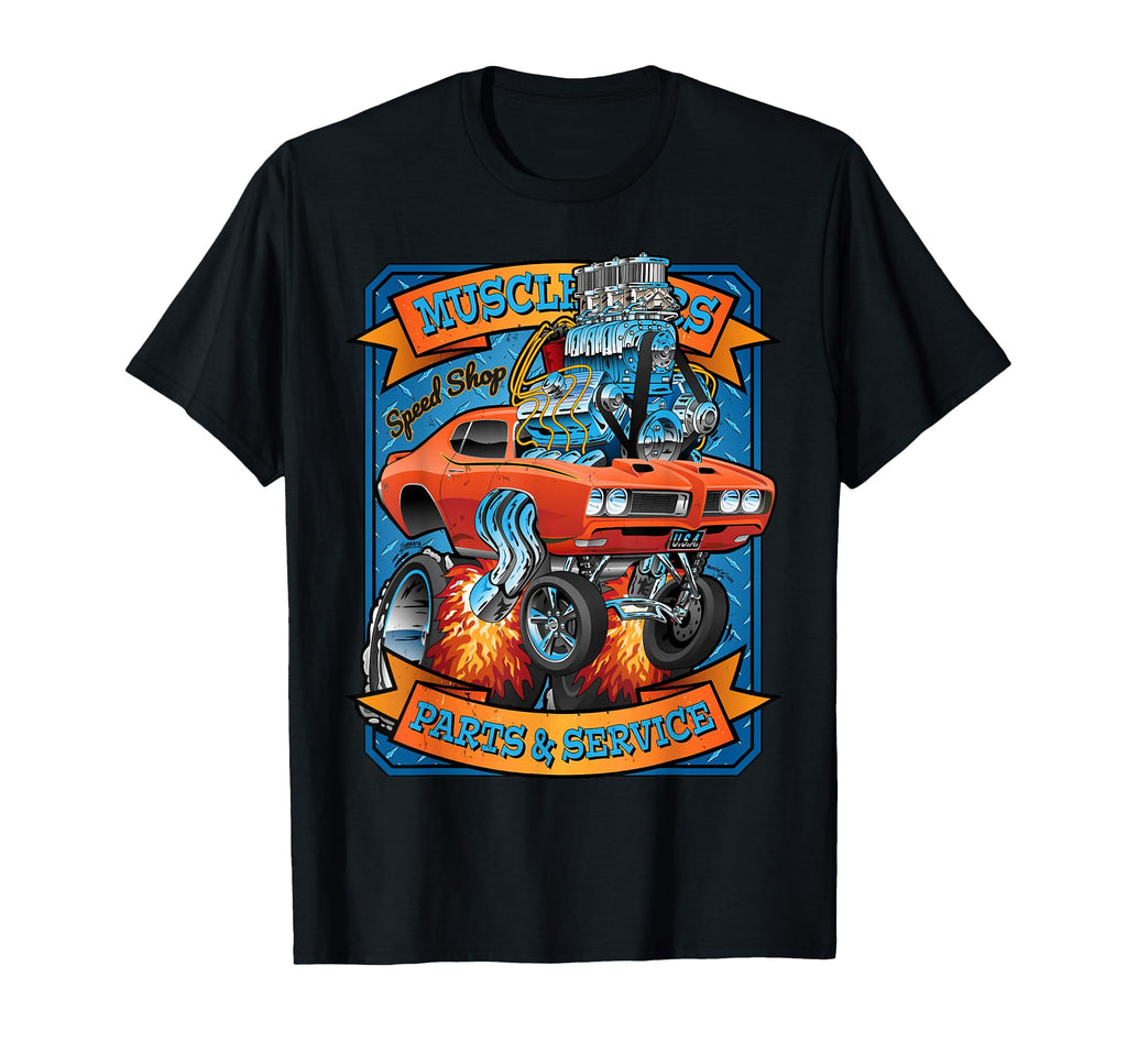 Sixties Muscle Car Funny Dragster T-Shirt - Trendy Graphic for Adults - T-Shirt, Sweatshirt, Hoodie