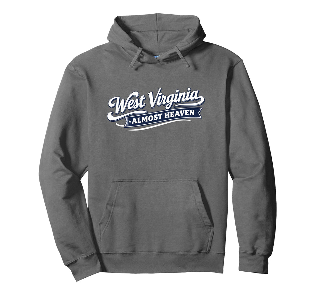 West Virginia Script Almost Heaven Hoodie - Graphic Print Unisex - T-Shirt, Sweatshirt, Hoodie