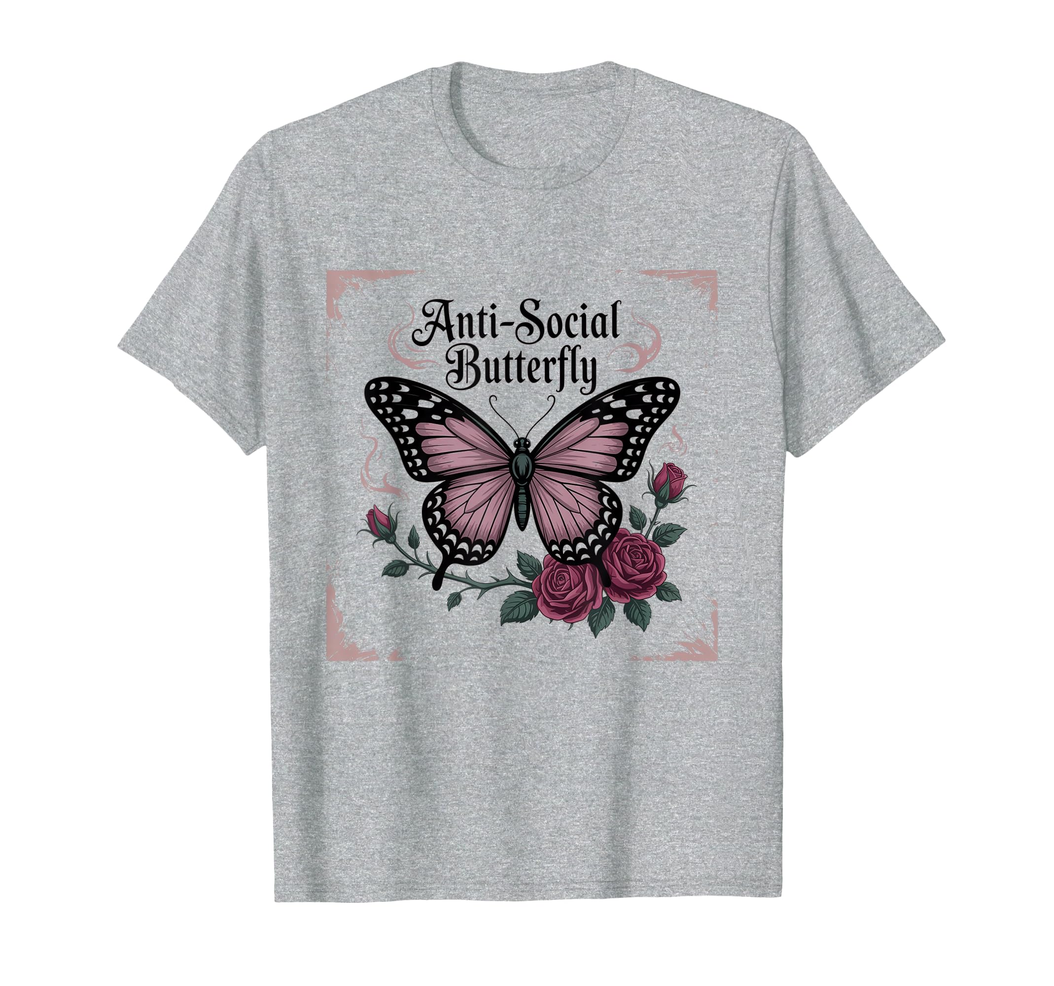 Gothic Butterfly Aesthetic Antisocial Teens T-Shirt - Unique Graphic Unisex - T-Shirt, Sweatshirt, Hoodie