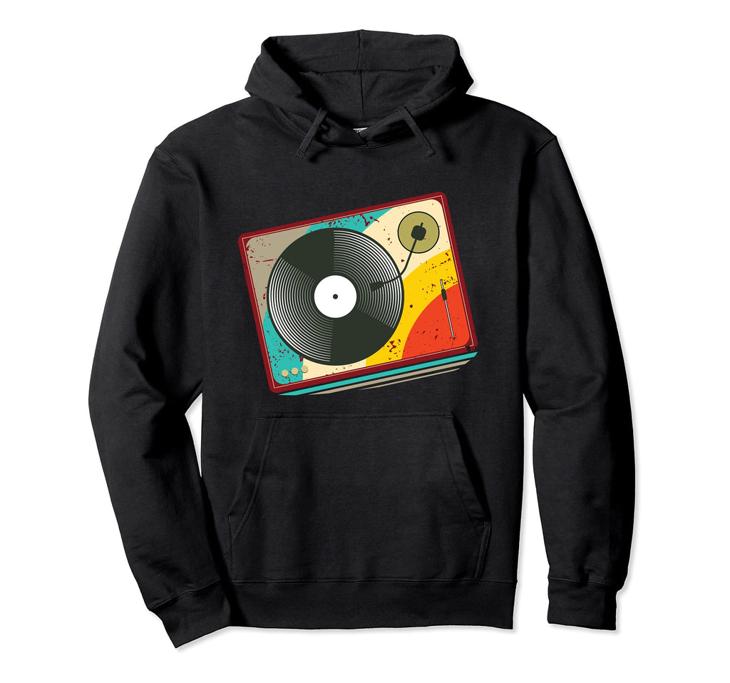 Funny Turntable Dj Vinyl Record Player Hoodie - Trendy Graphic for Adults - T-Shirt, Sweatshirt, Hoodie