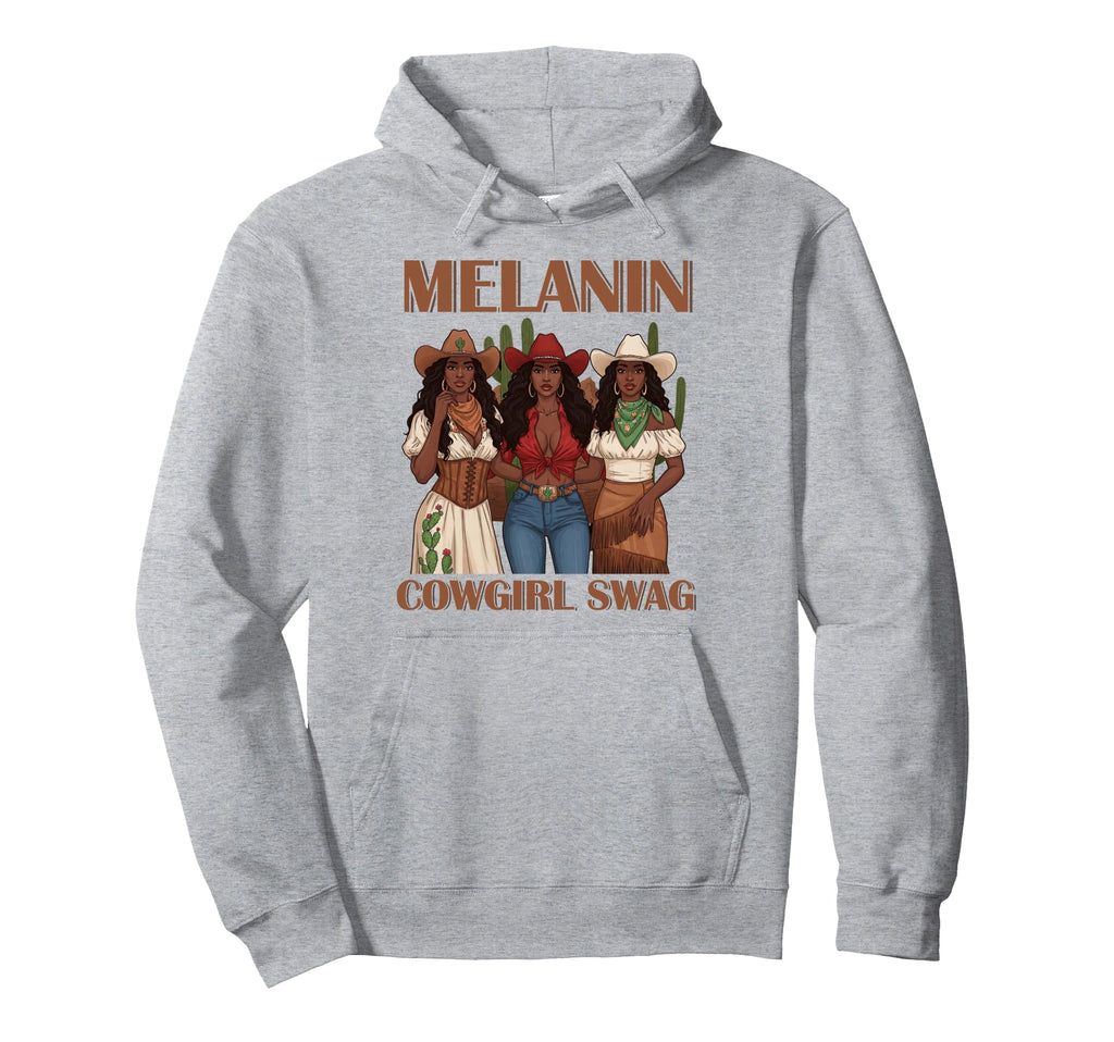 Lets Go Western Country Melanin Cowgirl Hoodie - Streetwear Style Unisex - T-Shirt, Sweatshirt, Hoodie