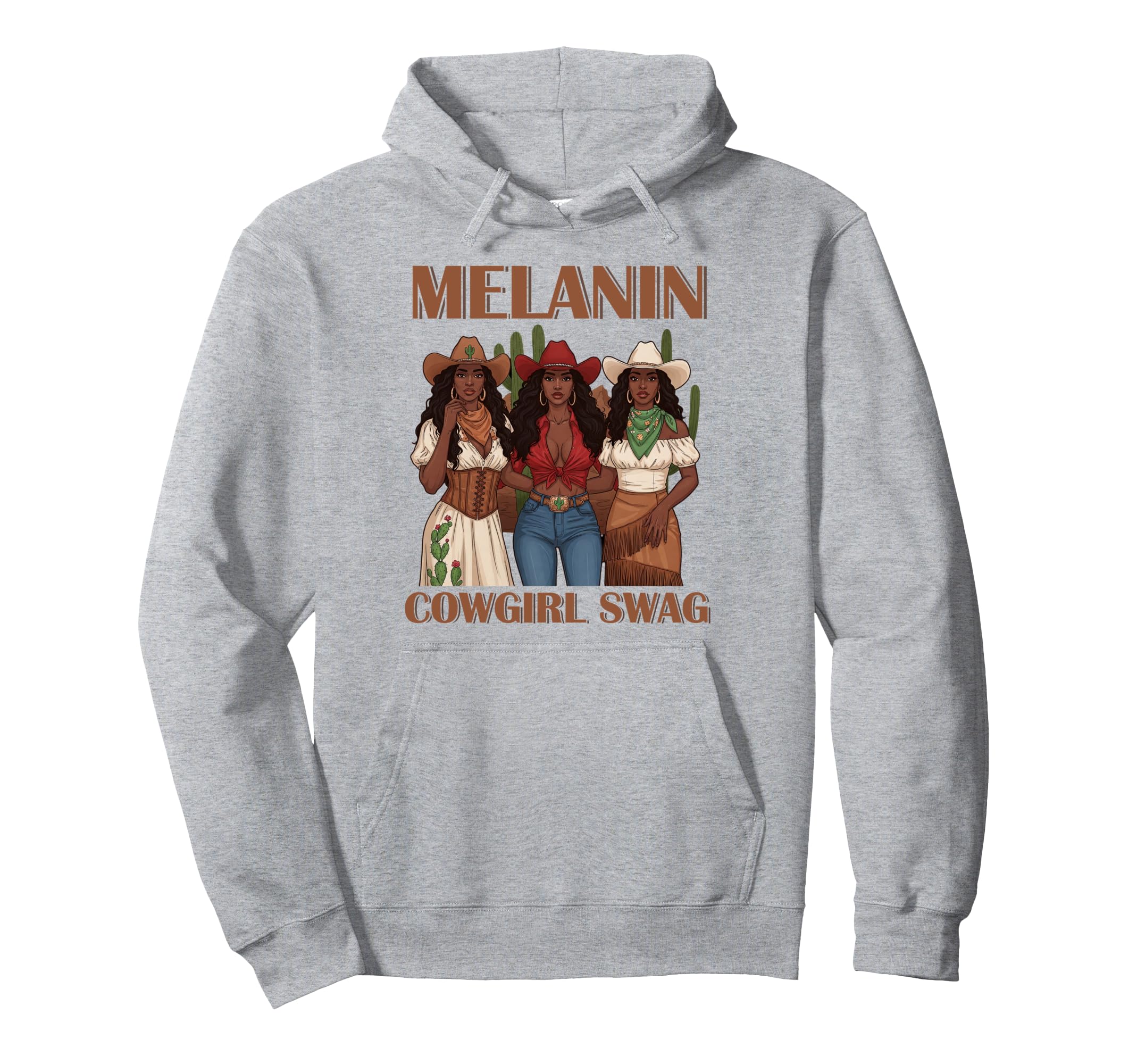 Lets Go Western Country Melanin Cowgirl Hoodie - Streetwear Style Unisex - T-Shirt, Sweatshirt, Hoodie