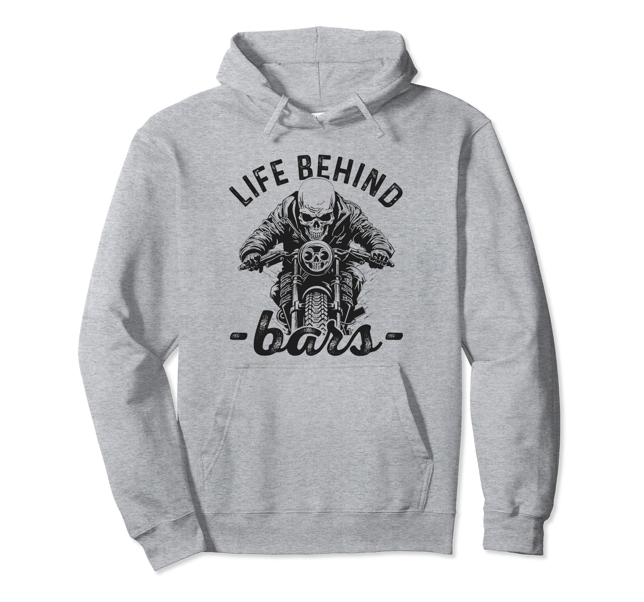 Motorcycle Rider Skeleton Biker Life Hoodie - Minimalist Print for Adults - T-Shirt, Sweatshirt, Hoodie