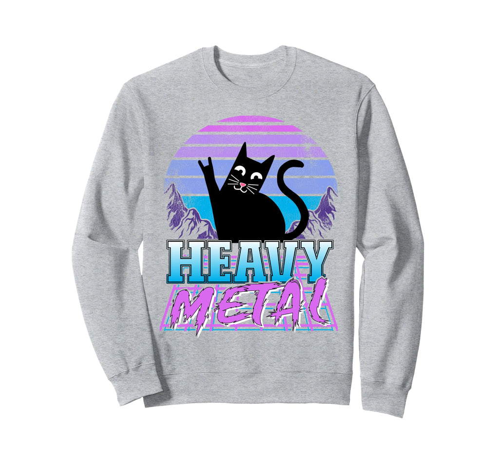 Retrowave Pastel Goth Cat 80S Synthwave Sweatshirt - Graphic Print Unisex - T-Shirt, Sweatshirt, Hoodie