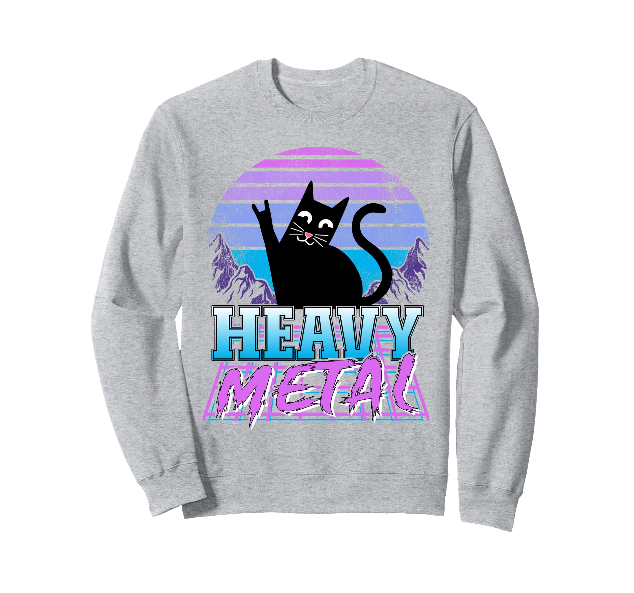 Retrowave Pastel Goth Cat 80S Synthwave Sweatshirt - Graphic Print Unisex - T-Shirt, Sweatshirt, Hoodie