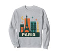 Mid Century Modern Paris Skyline Sweatshirt - Custom Art Print Men Women - T-Shirt, Sweatshirt, Hoodie