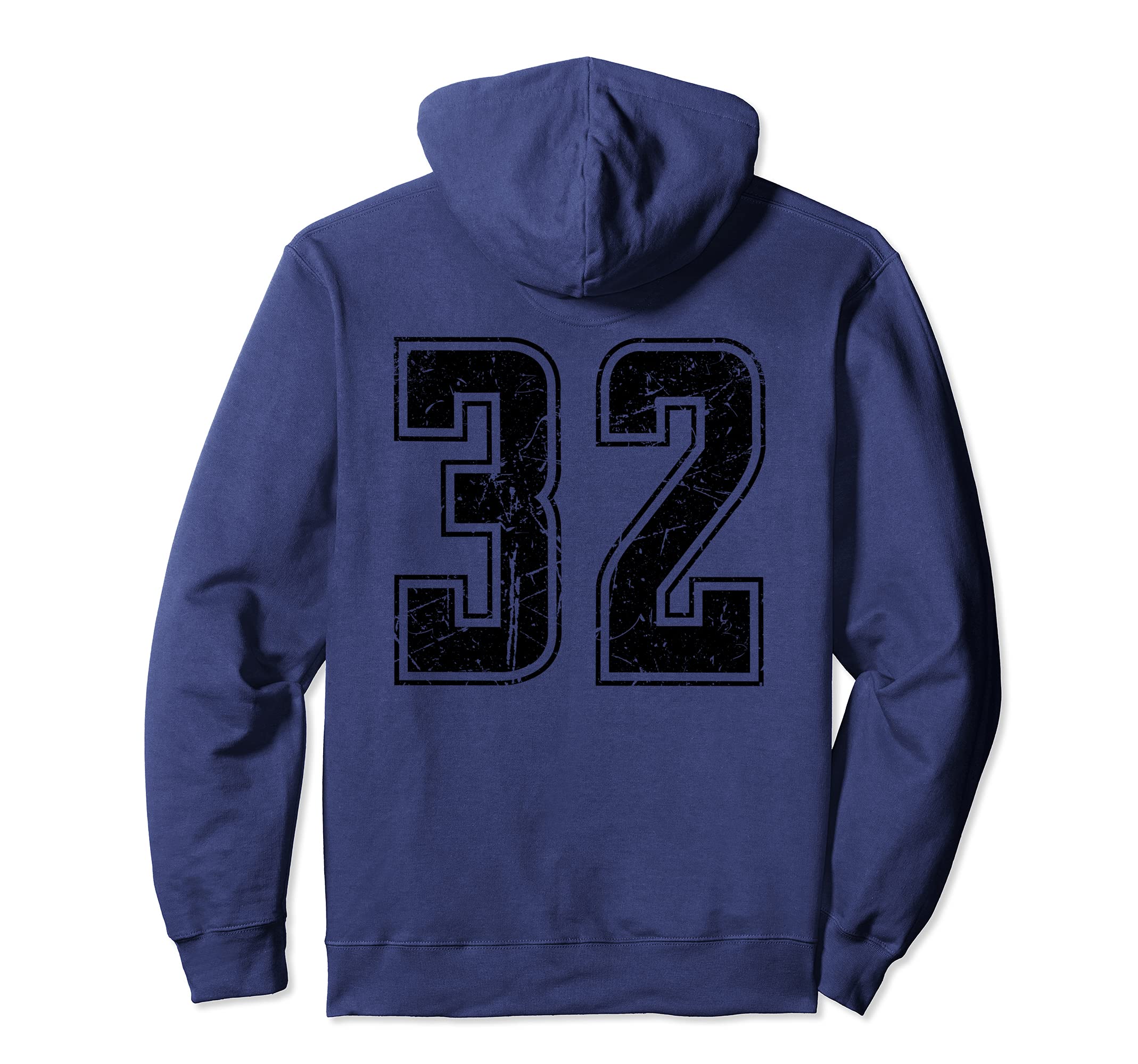 Number 32 Distressed Grunge Jersey Team Hoodie - Aesthetic Graphic Unisex - T-Shirt, Sweatshirt, Hoodie