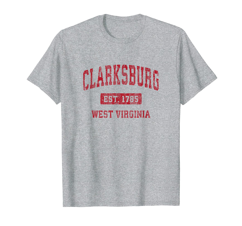 Clarksburg West Virginia Wv Sports Red T-Shirt - Streetwear Style Men Women - T-Shirt, Sweatshirt, Hoodie