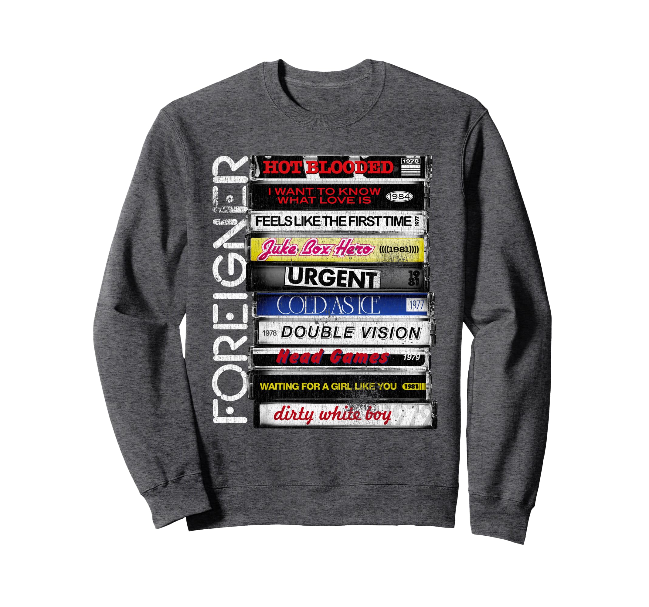 Foreigner Hit Songs 80S Rock Band Sweatshirt - Trendy Graphic Unisex - T-Shirt, Sweatshirt, Hoodie