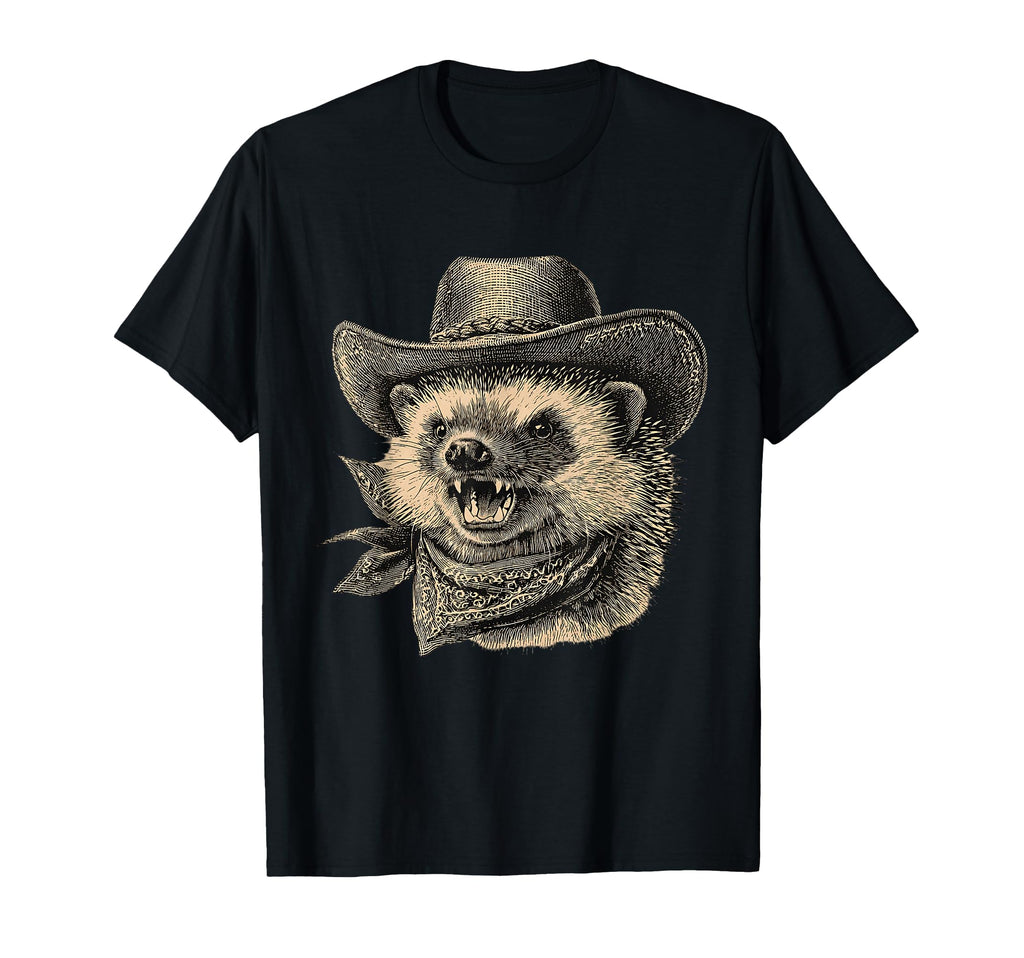 Hedgehog Cowboy Rodeo Cowgirl Western T-Shirt - Streetwear Style Unisex - T-Shirt, Sweatshirt, Hoodie