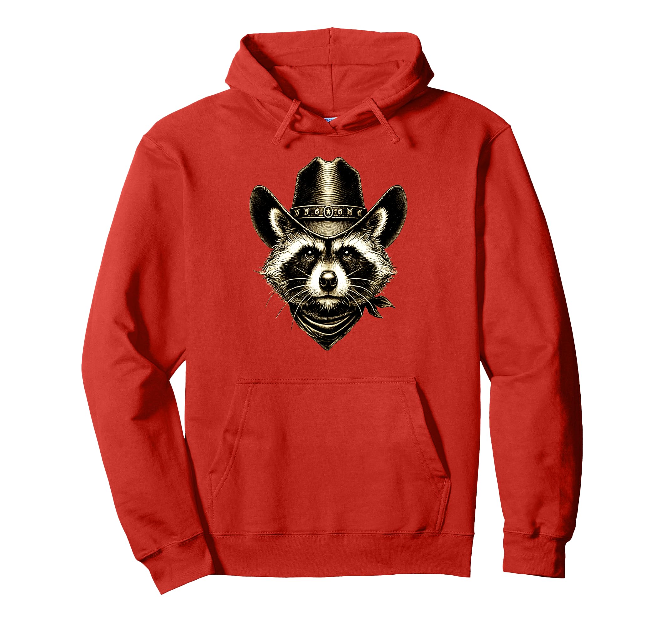 Raccoon Wearing Hat Country N Western Hoodie - Graphic Print Men Women - T-Shirt, Sweatshirt, Hoodie