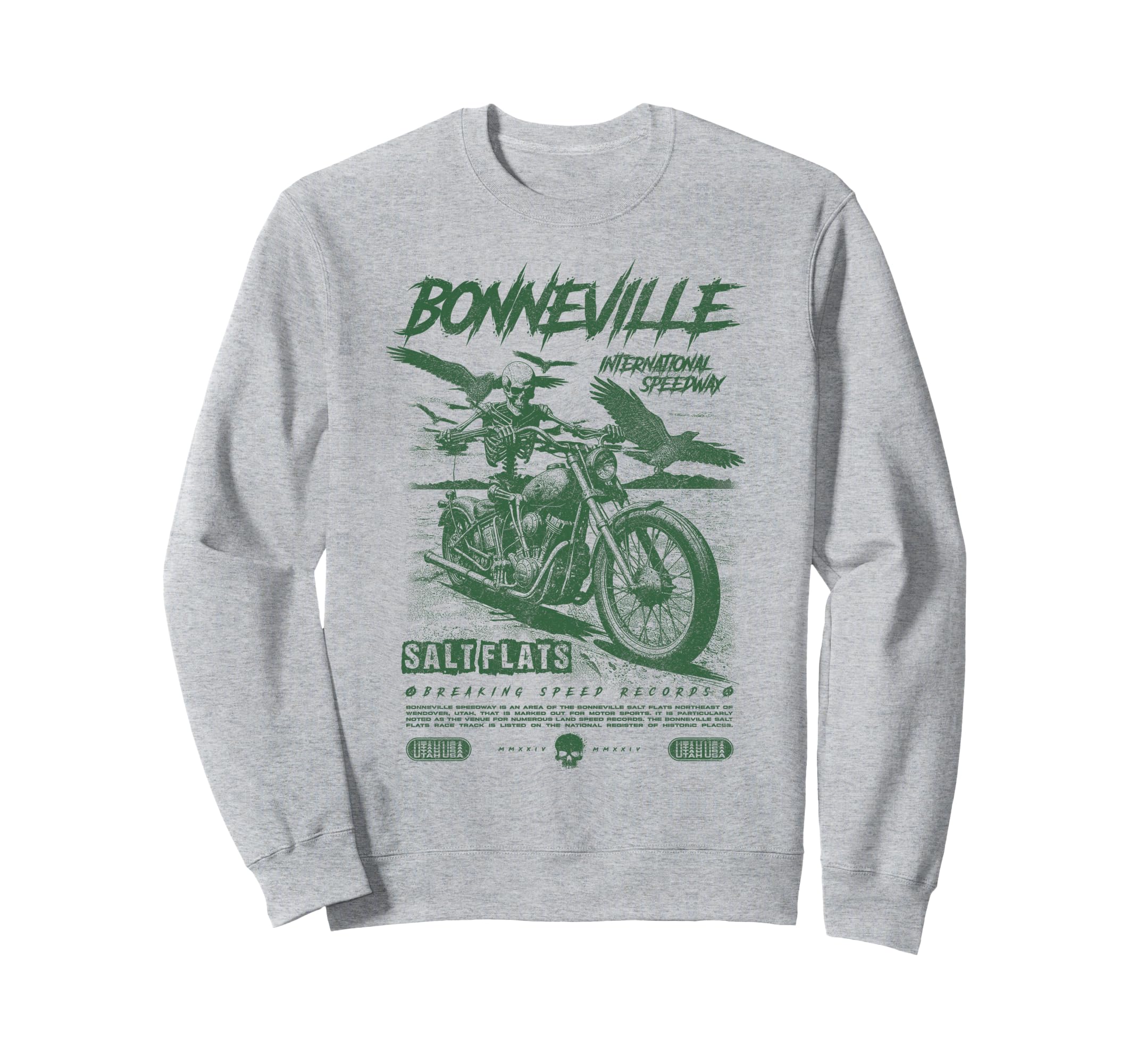 Bonneville Salt Flats Motorcycle Sweatshirt - Custom Art Print Men Women - T-Shirt, Sweatshirt, Hoodie