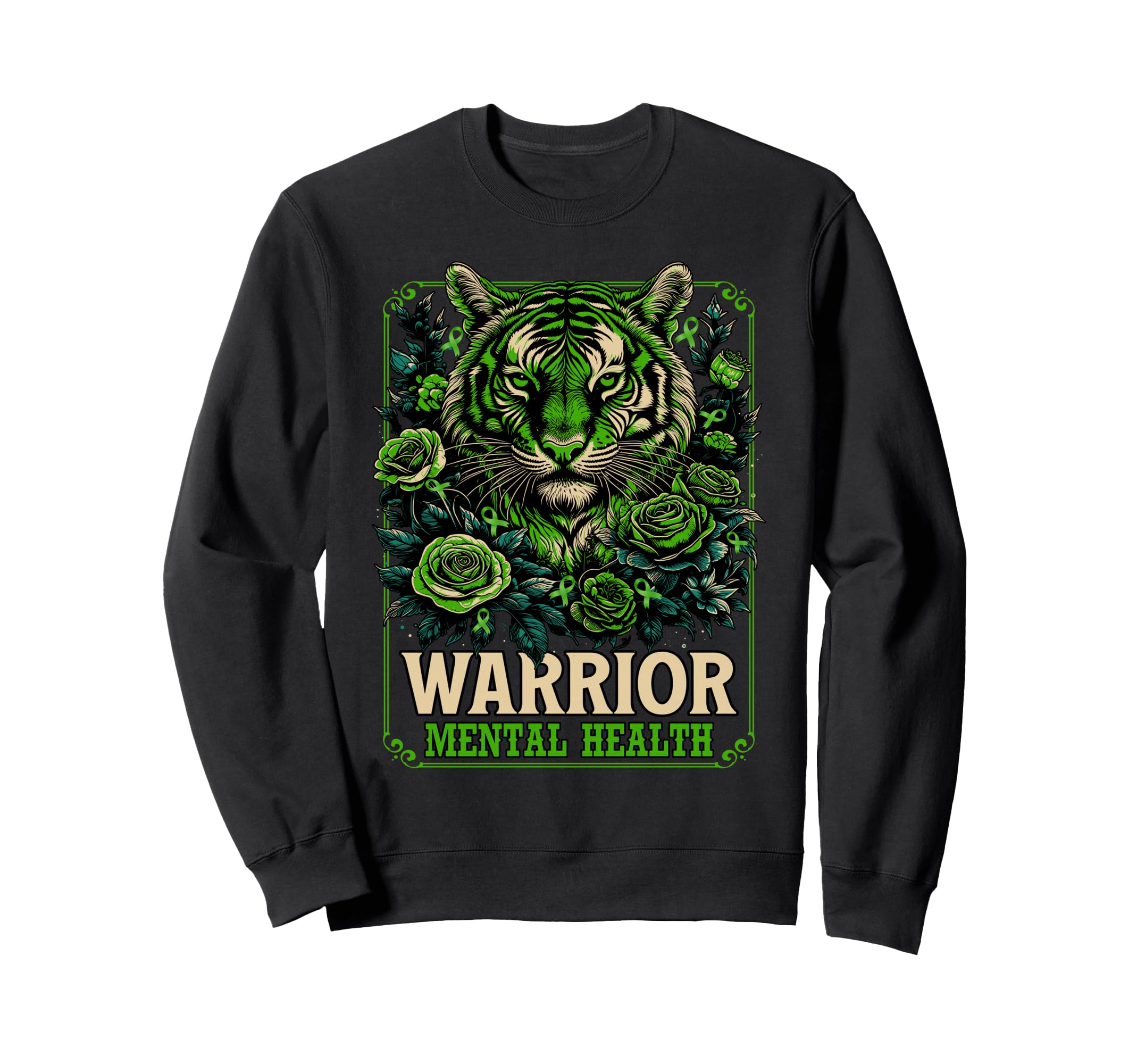 Mental Health Awareness Strong Tiger Sweatshirt - Custom Art Print Unisex - T-Shirt, Sweatshirt, Hoodie
