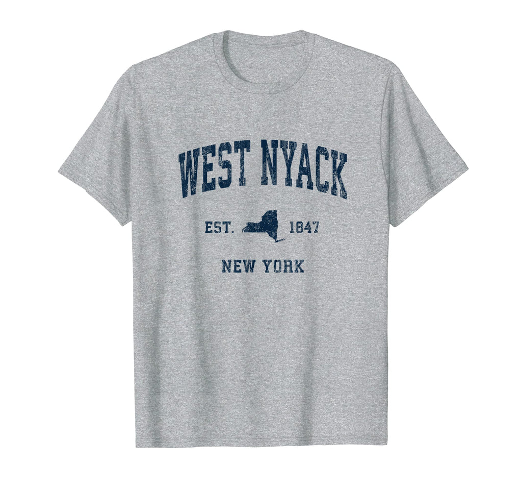 West Nyack New York Ny Athletic Navy T-Shirt - Graphic Print for Adults - T-Shirt, Sweatshirt, Hoodie