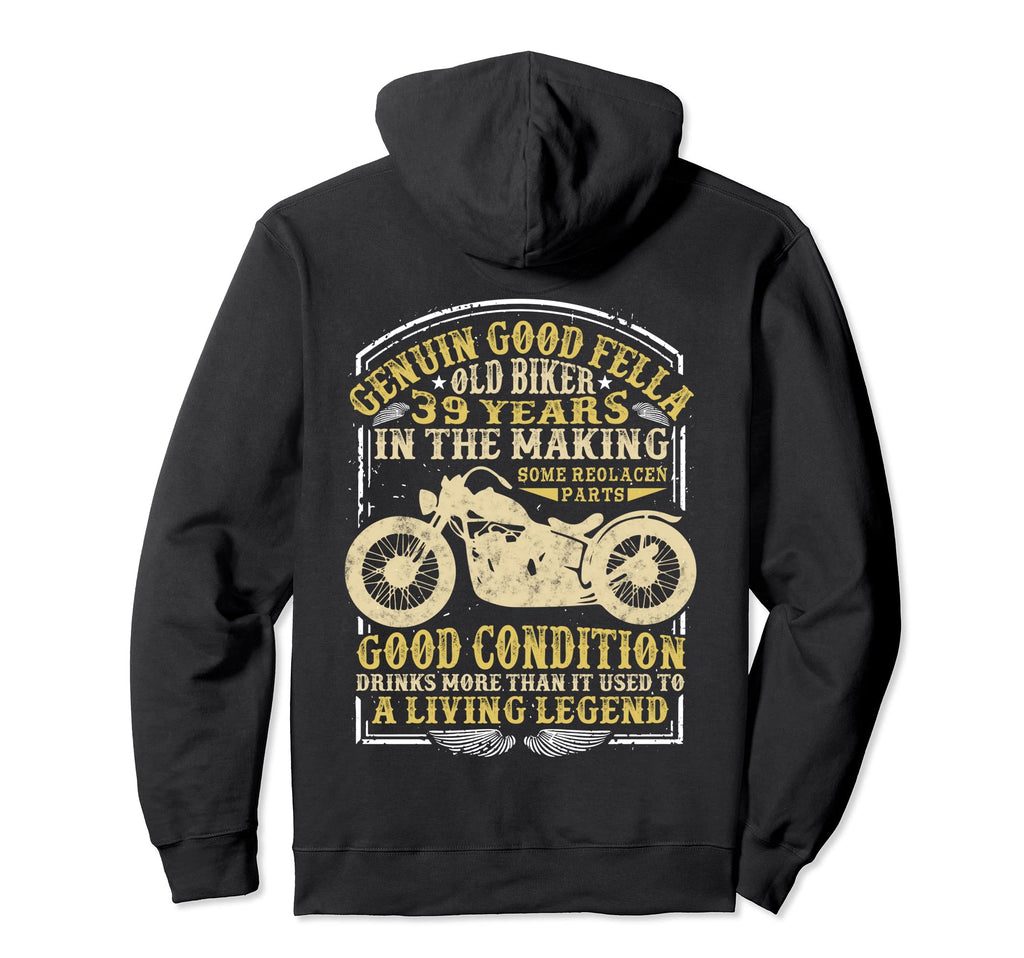 39 Years Old Biker Birthday Motorcycles Hoodie - Aesthetic Graphic Unisex - T-Shirt, Sweatshirt, Hoodie